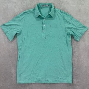 Criquet Men's Medium Polo Shirt Short Sleeve Green Organic Cotton Heather Casual